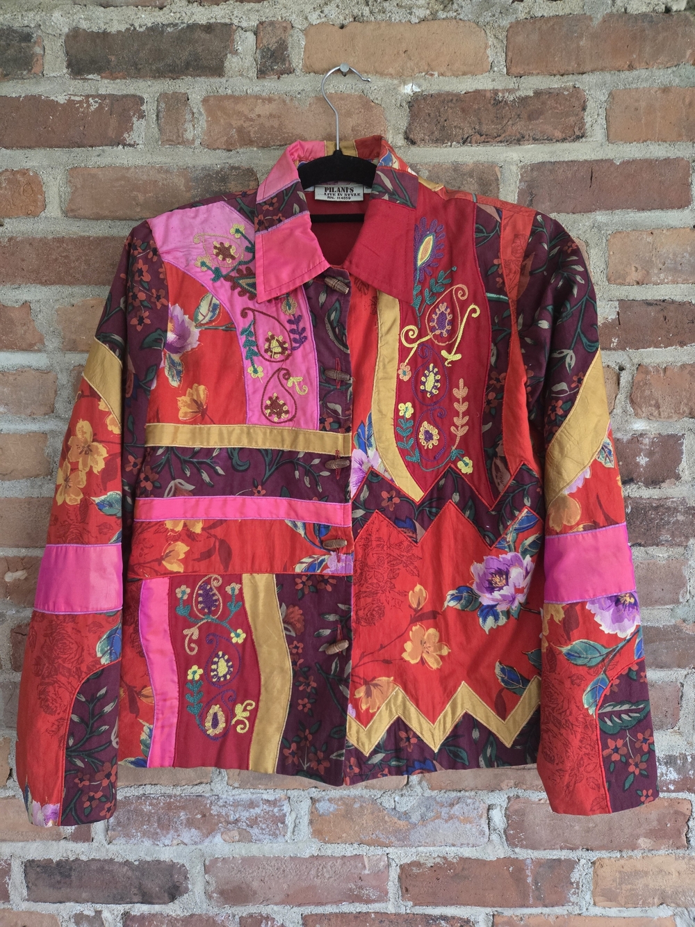 Patchwork Floral Jacket in Red and Pink